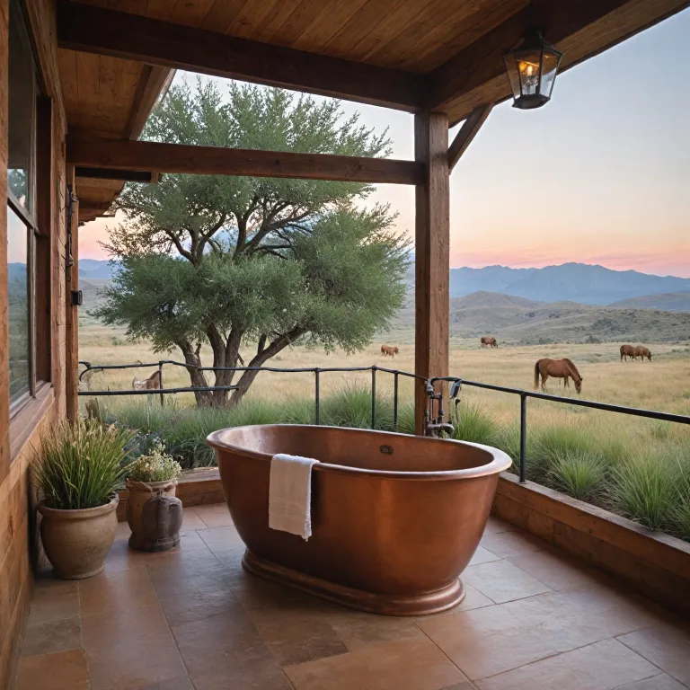 An intimate retreat with a two person soaking tub at luxury guest ranches